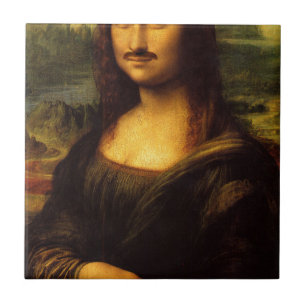 Azulejo De Cerâmica bigode de mona lisa