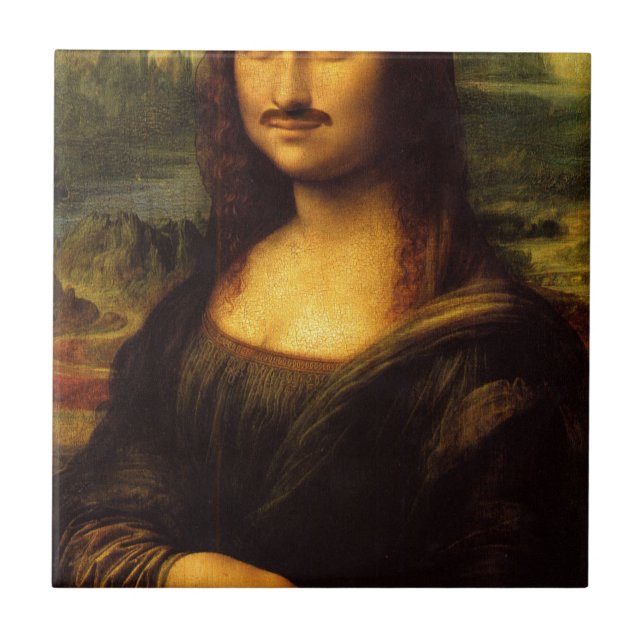 Azulejo De Cerâmica bigode de mona lisa (Frente)