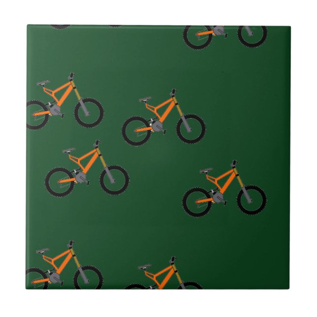 Azulejo De Cerâmica Bikes em verde (Frente)