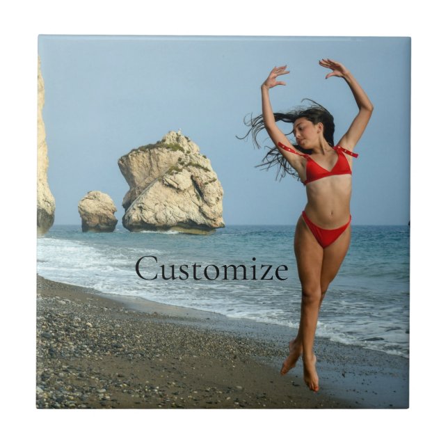 Azulejo De Cerâmica Bikini Model Dancing Thunder_Cove (Frente)
