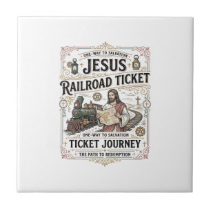 Azulejo De Cerâmica Bilhete de Trem Jesus Jornada Bilhete de Trem Jesu