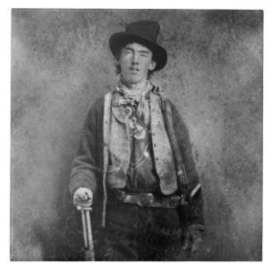Azulejo De Cerâmica Billy The Kid, Antigo Oeste Americano Da Lei Cerâ