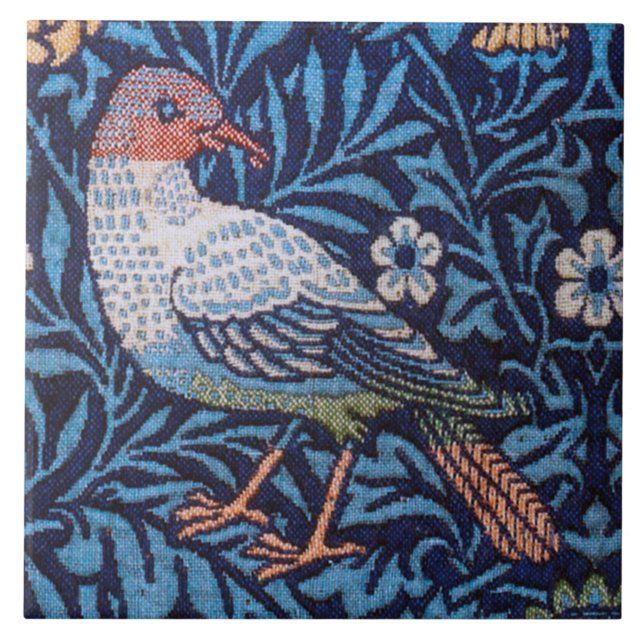 Azulejo De Cerâmica Bird, William Morris (Frente)