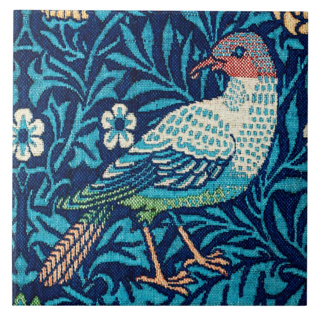 Azulejo De Cerâmica Bird, William Morris (Frente)