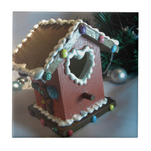 Azulejo De Cerâmica Birdhouse do pão-de-espécie mim