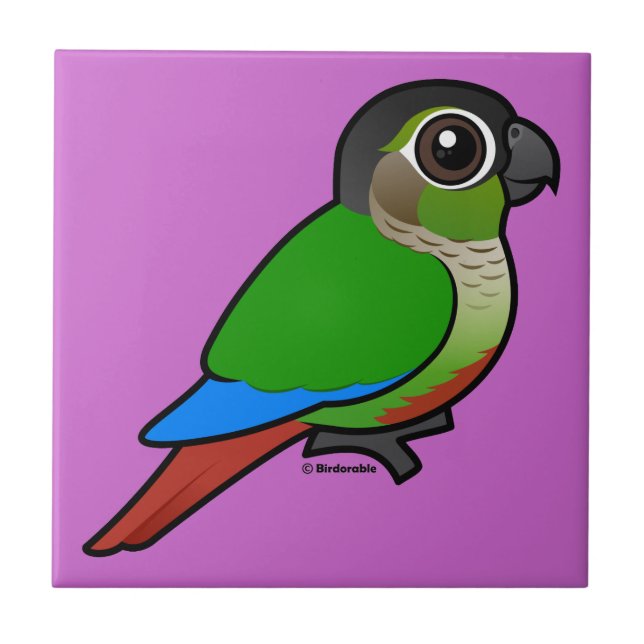 Azulejo De Cerâmica Birdorable Conure Verde-cheeked (Frente)