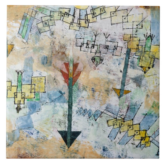 Azulejo De Cerâmica Birds Swooping Down and Arrows (Frente)
