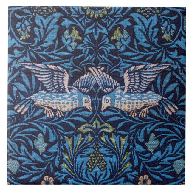 Azulejo De Cerâmica Birds, William Morris (Frente)
