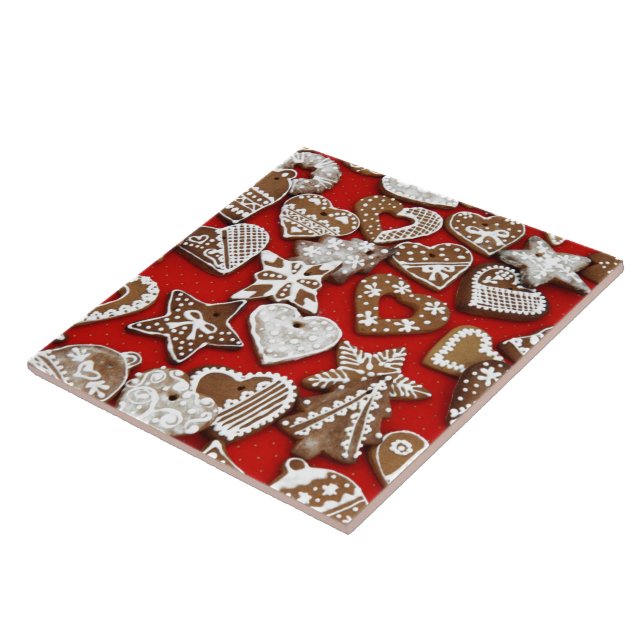 Azulejo De Cerâmica Biscoitos de Gengibre de Natal (Lateral)