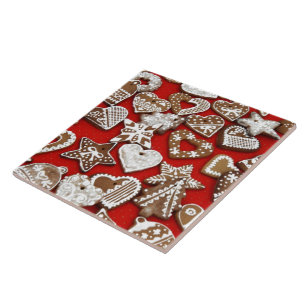 Azulejo De Cerâmica Biscoitos do pão-de-espécie do Natal