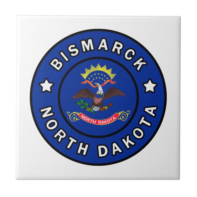 Azulejo De Cerâmica Bismarck North Dakota (Frente)