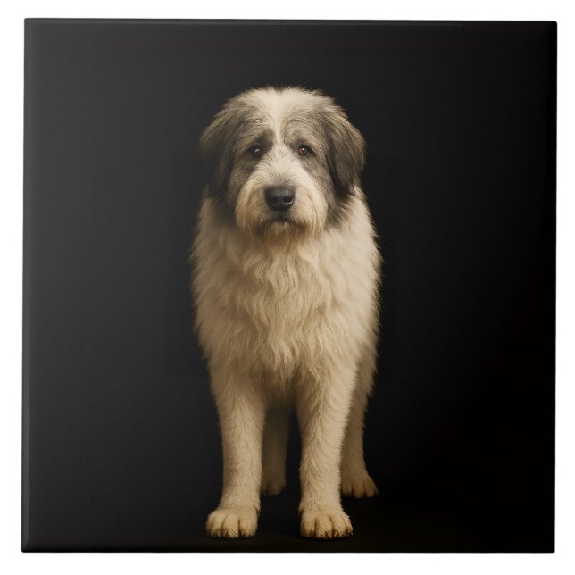 Azulejo De Cerâmica Black 4 Luxe Tile with Mioritic Shepherd (Frente)