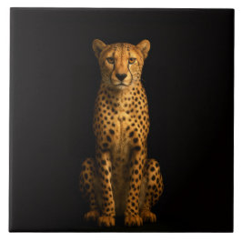 Azulejo De Cerâmica Black 4 Luxe Tile with Sleek Cheetah