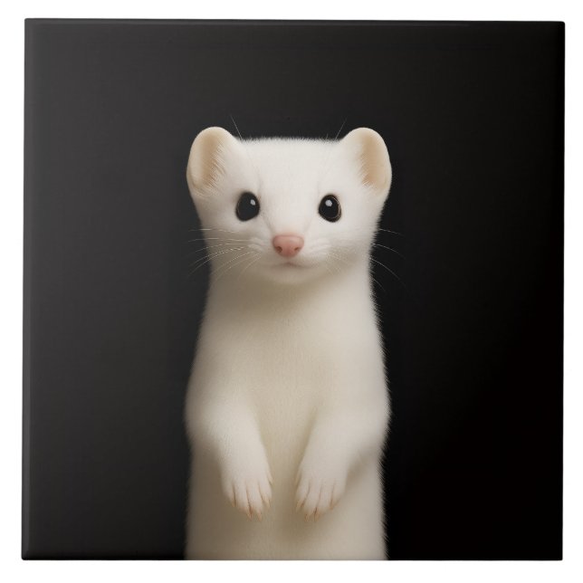 Azulejo De Cerâmica Black 4 Luxe Tile with Stylish Ermine (Frente)