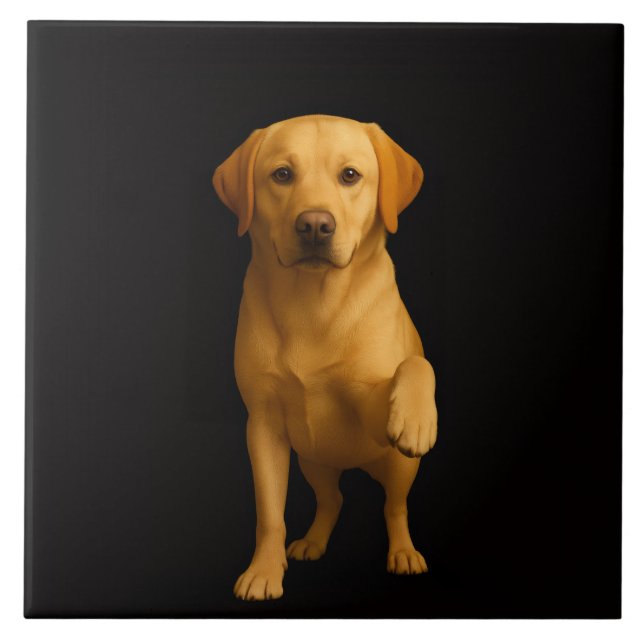 Azulejo De Cerâmica Black 4 Luxe Tile with Tender Labrador (Frente)