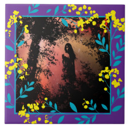 Azulejo De Cerâmica Black and White  Dark Fantasy art Tile