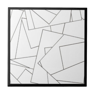 Azulejo De Cerâmica Black and White Geométrico Na moda Modern Bauhaus