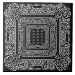 Azulejo De Cerâmica Black Bandanarama Two Bandana
