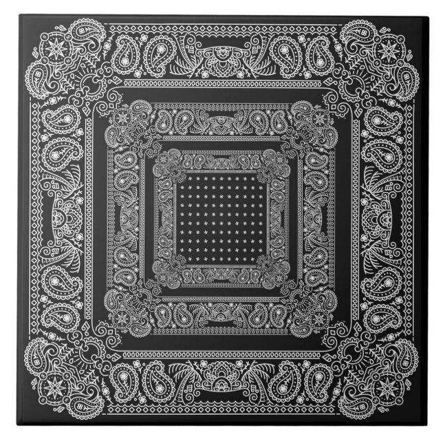 Azulejo De Cerâmica Black Bandanarama Two Bandana (Frente)
