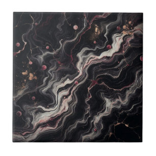 Azulejo De Cerâmica Black Burgundy Marble Stone para Elegante