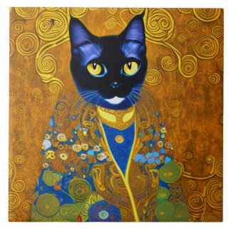 Azulejo De Cerâmica Black Cat in a Burnoose