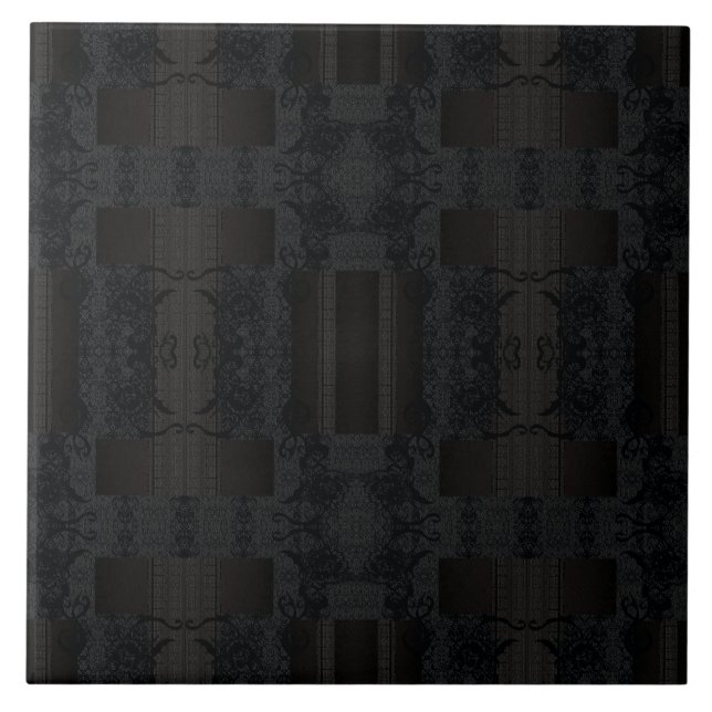 Azulejo De Cerâmica Black Geometric Pattern – Modern Minimalist Design (Frente)