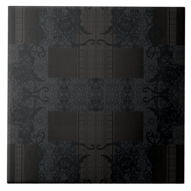 Azulejo De Cerâmica Black Geometric Pattern – Modern Minimalist Design (Frente)