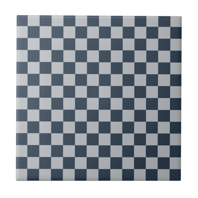 Azulejo De Cerâmica Black ice checkered board pattern (Frente)