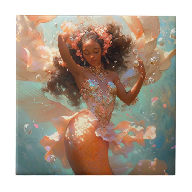 Azulejo De Cerâmica Black Princess Fantasy Art (Frente)