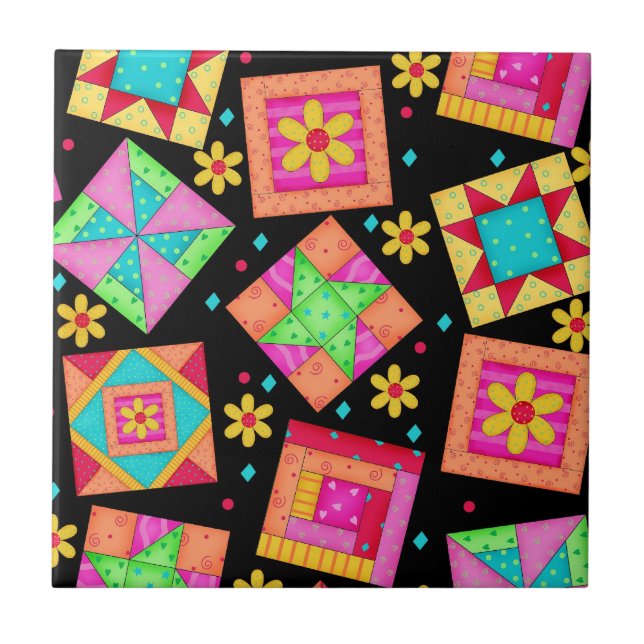 Azulejo de cerâmica Black Quilart (Frente)