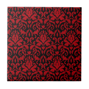 AZULEJO DE CERÂMICA BLACK-RED-SWIRLY