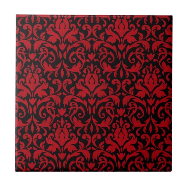 AZULEJO DE CERÂMICA  BLACK-RED-SWIRLY (Frente)
