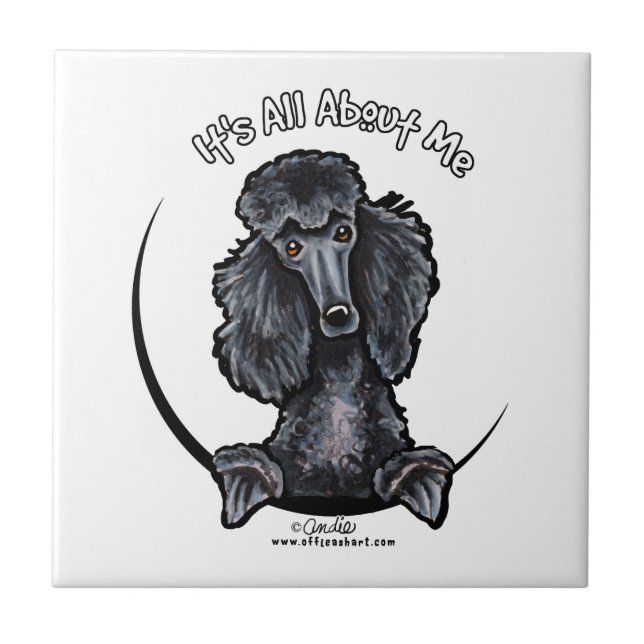 Azulejo De Cerâmica Black Standard Poodle IAAM (Frente)