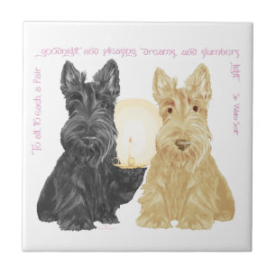 Azulejo De Cerâmica Black & Wheaten Boas Noites Scotties