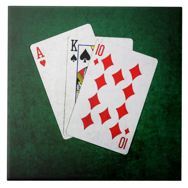Azulejo De Cerâmica Blackjack 21 ponto - Ace, King, Dez (Frente)
