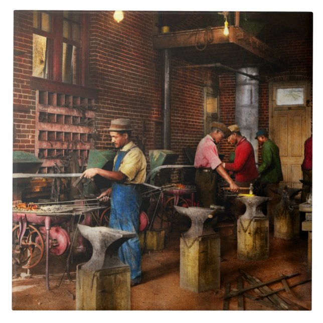 Azulejo De Cerâmica Blacksmith - Blacksmithing School 1899 (Frente)