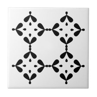 Azulejo de cerámica blanco y negro