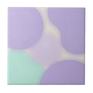 Azulejo De Cerâmica Blob Abstrato Orgânico Lavanda Pastel