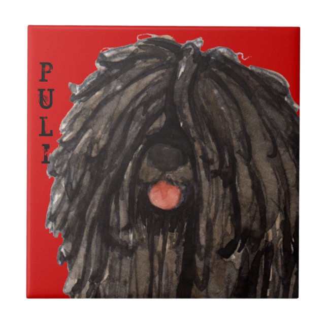 Azulejo De Cerâmica Bloco da cor de Puli (Frente)