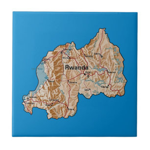 Azulejo De Cerâmica Bloco do Mapa de Ruanda