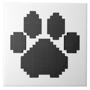 Azulejo De Cerâmica Blocos de Construção de Pegada de Cachorro Preto