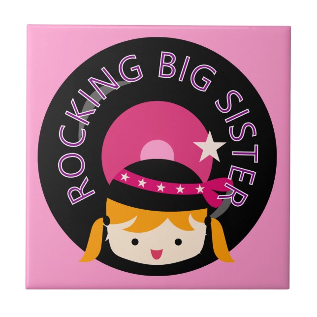 Azulejo De Cerâmica Blond Rocking Big Sister (Frente)