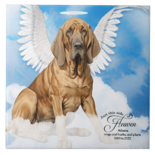 Azulejo De Cerâmica Bloodhound Angel Custom Pet Memorial