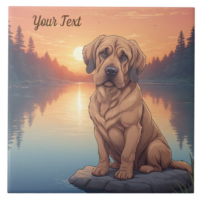 Azulejo De Cerâmica Bloodhound por Lake (Frente)