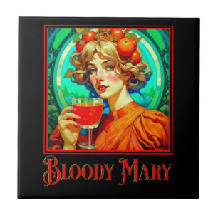 Azulejo De Cerâmica Bloody Mary Art Nouveau