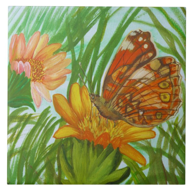 Azulejo De Cerâmica Blooming flower garden (Frente)