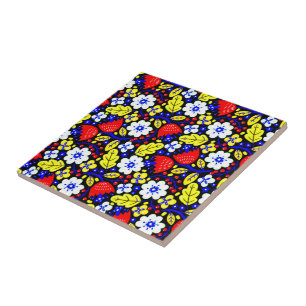 Azulejo De Cerâmica Blooms Eternos: Floral Colorida