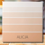 Azulejo De Cerâmica Bloqueio de cores Peach Fuzz | Nome Elegante<br><div class="desc">Bloqueio de cores Peach Fuzz | Nome Personalizado Elegante | Clássico | Elegante | Evolução | NA MODA | Presente</div>