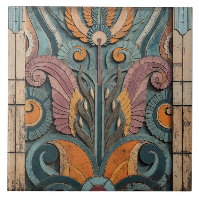 Azulejo De Cerâmica Blossomas da idade do ouro (Frente)