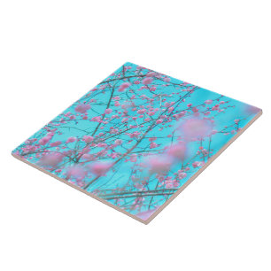 Azulejo De Cerâmica Blossomas de árvore de ameixas